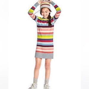 NWT GAP Kids Crazy Stripe 🌈 Metallic Sweater Dress/Tunic - 8